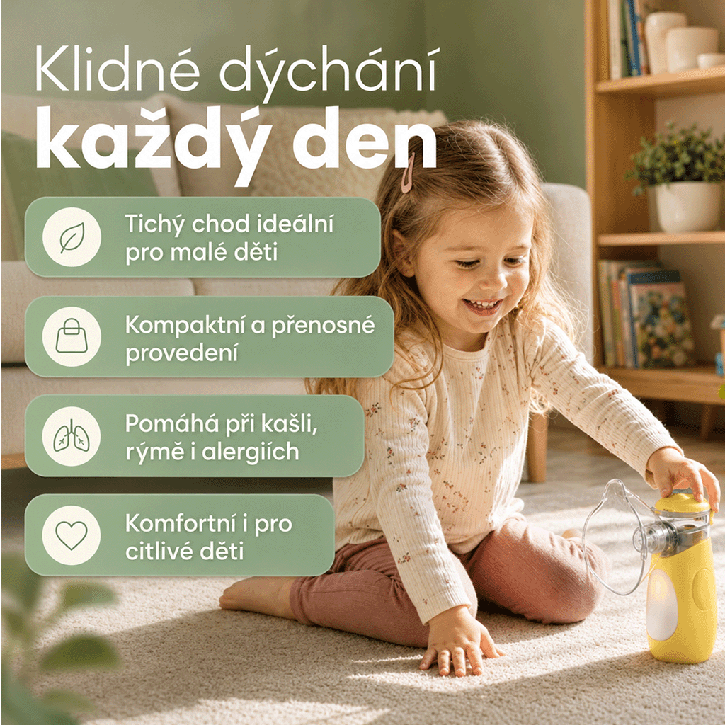Dětský MESH inhalátor – tichý pod 40 dB pro kojence a děti